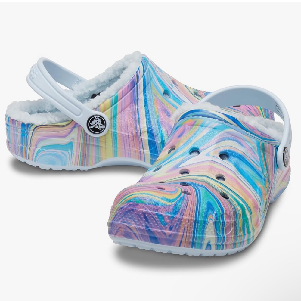 Crocs Baya Lined Rainbow Swirl Kids Unisex